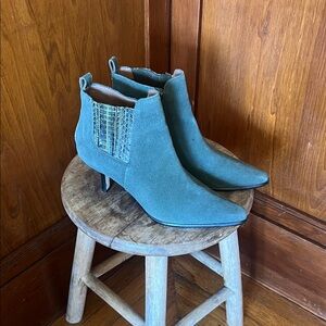 Donald J. Pliner Green Suede Ankle Boots